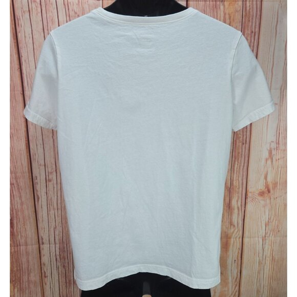 L.L. Bean Womens Organic Cotton White T-Shirt XL With Rainbow Logo Graphic - Picture 2 of 6